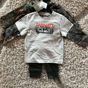 NWT Carhartt 3 piece outfit - Pants, Shirt, Onesie